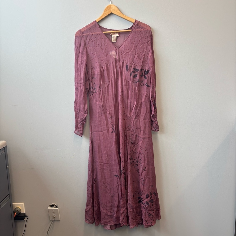 NWT Vintage April Cornell Alexander‎ Dress Semi Sheer Layered Slip Dress Small